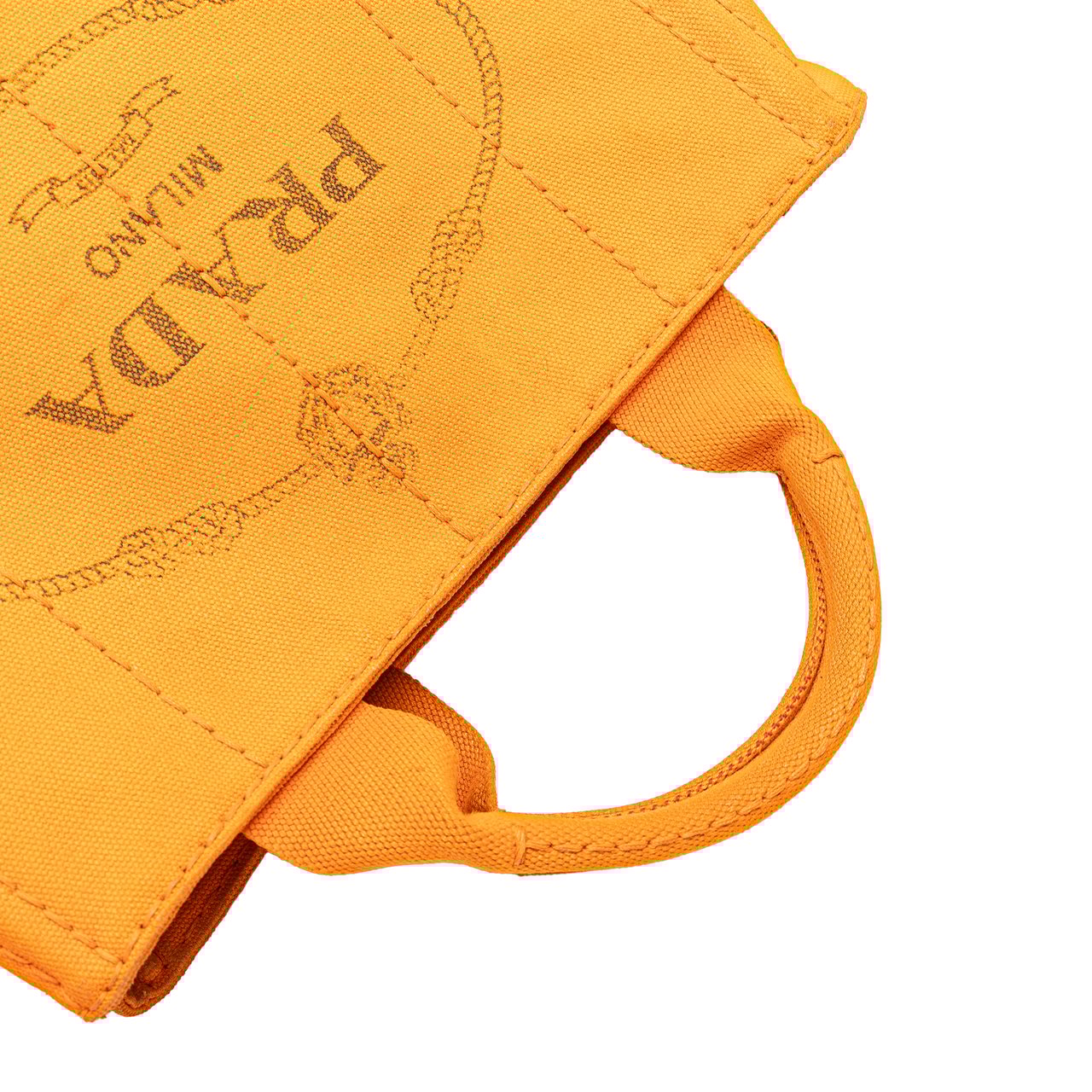 Prada Small Canvas Canapa Logo Satchel Oranje