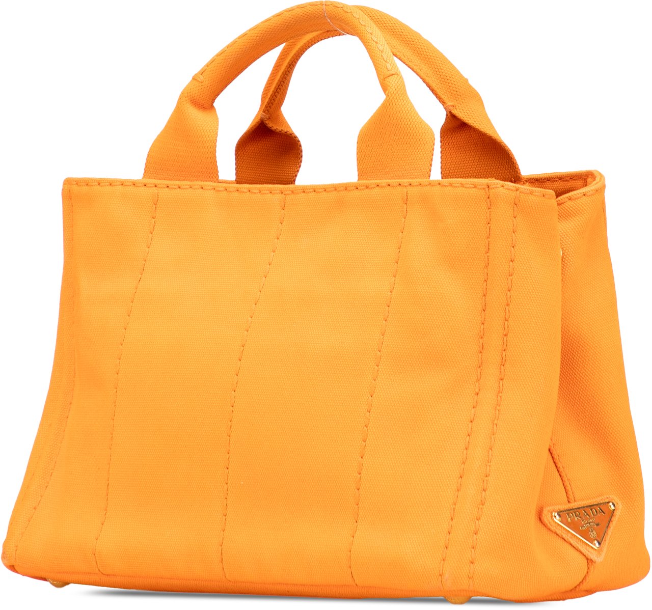 Prada Small Canvas Canapa Logo Satchel Oranje