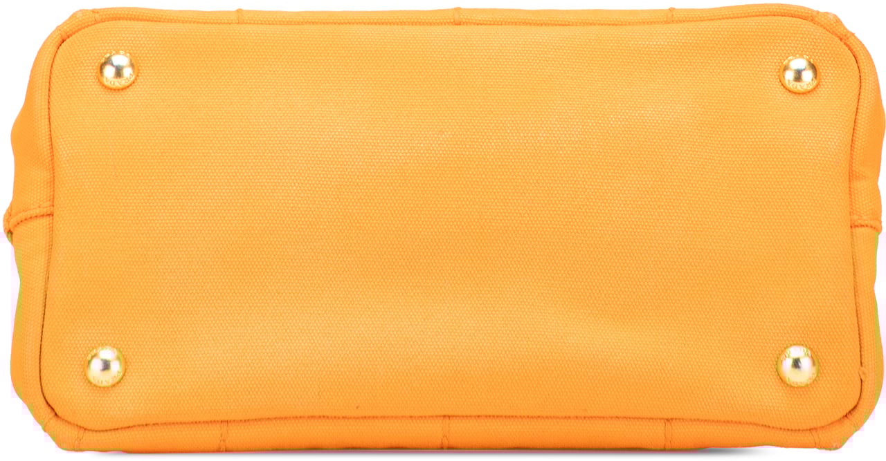Prada Small Canvas Canapa Logo Satchel Oranje