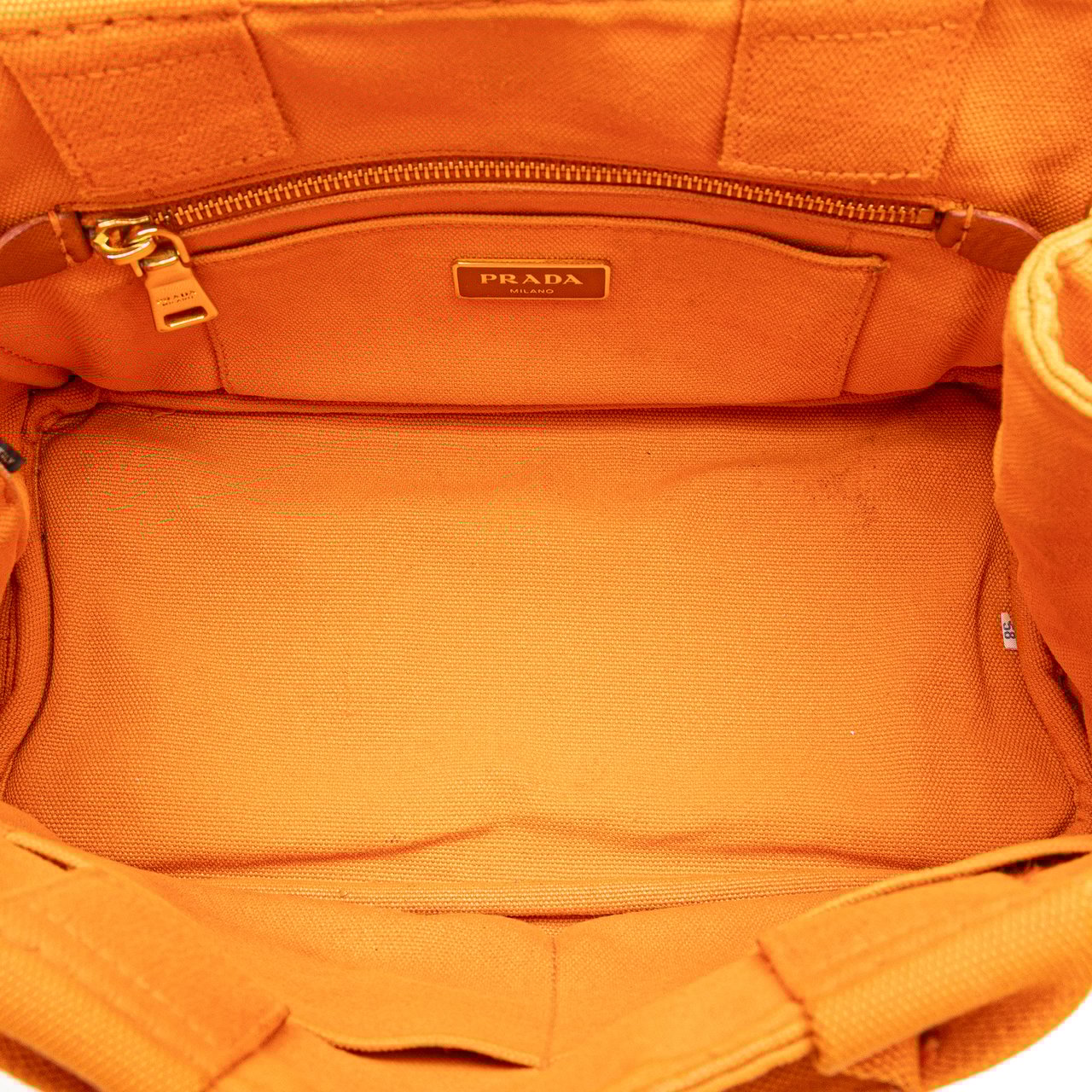 Prada Small Canvas Canapa Logo Satchel Oranje