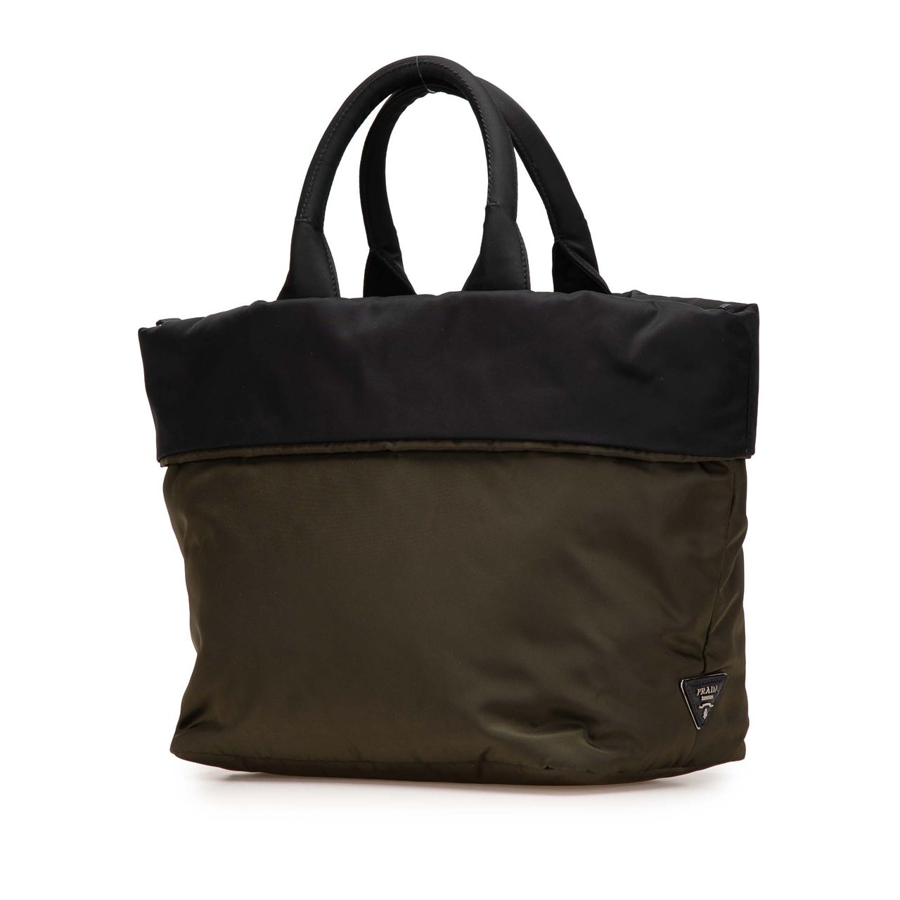 Prada Tessuto Reversible Satchel Groen