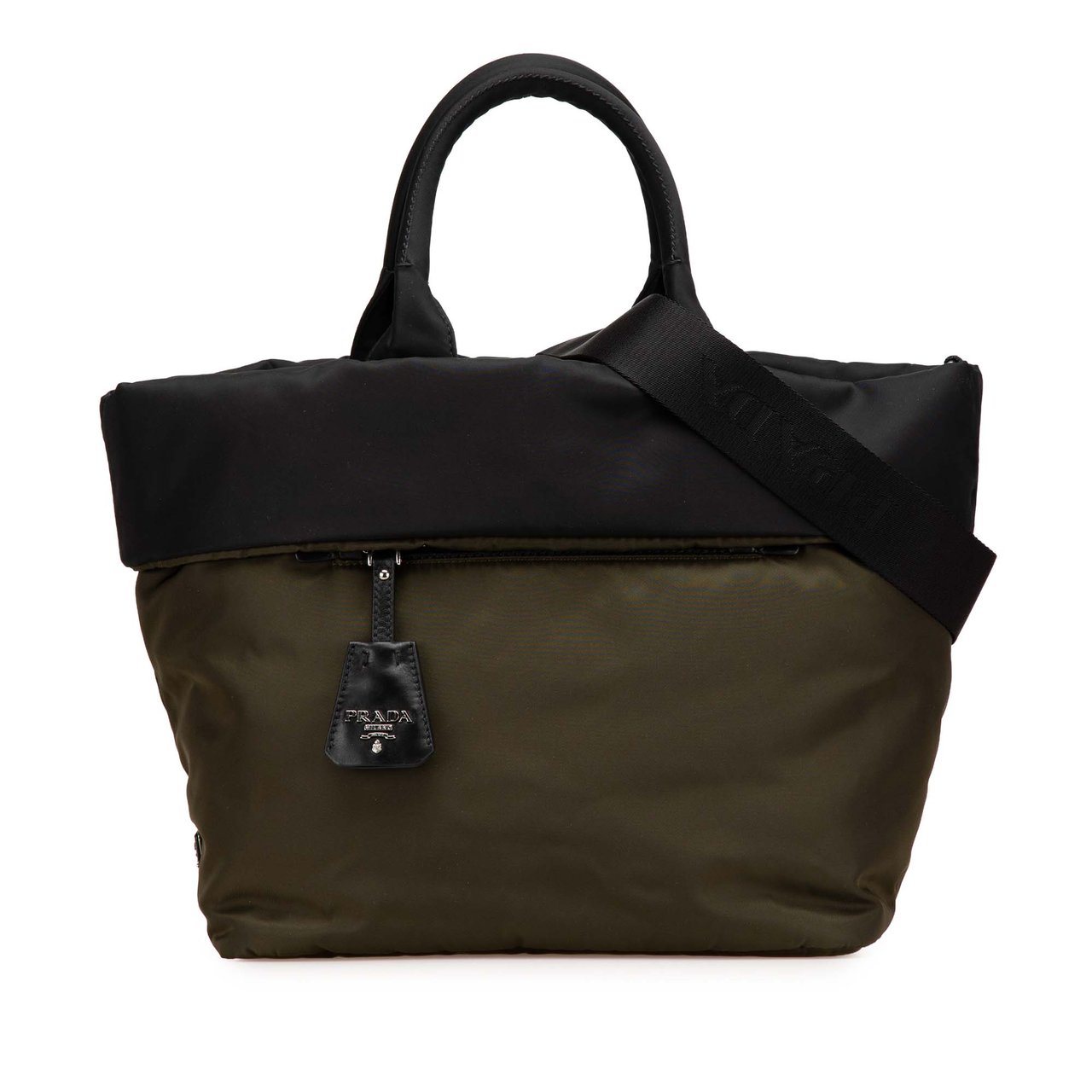 Prada Tessuto Reversible Satchel Groen