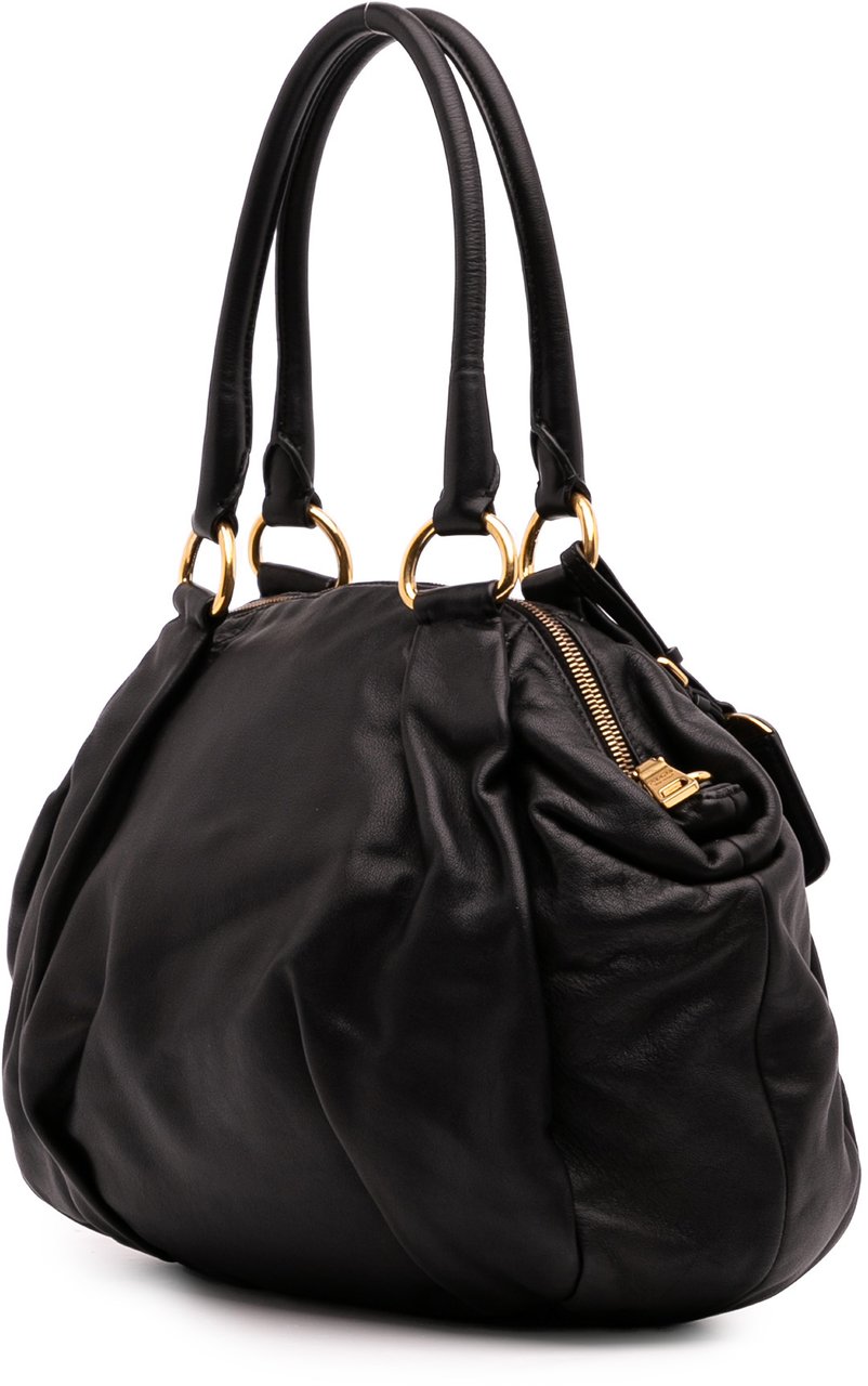 Prada Soft Calf Satchel Zwart