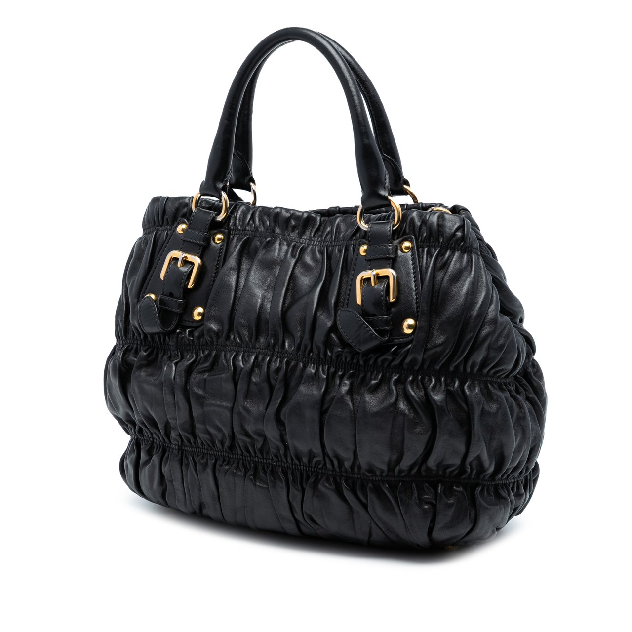 Prada Nappa Gaufre Satchel Zwart