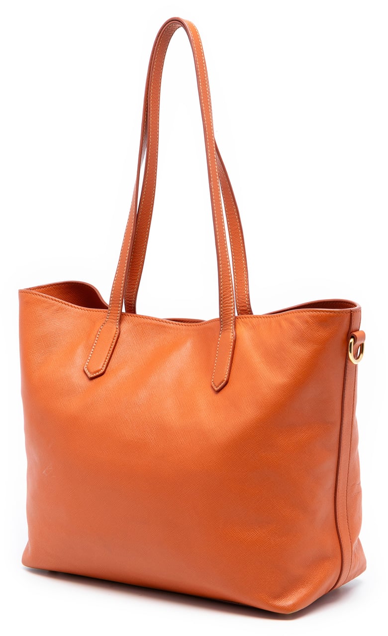Prada Saffiano Open Convertible Tote Oranje