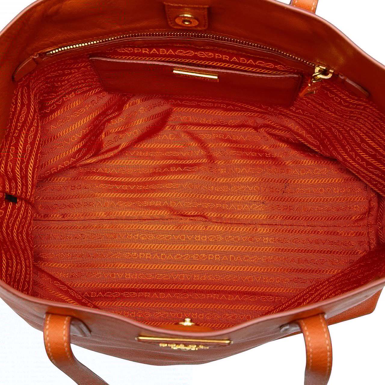 Prada Saffiano Open Convertible Tote Oranje