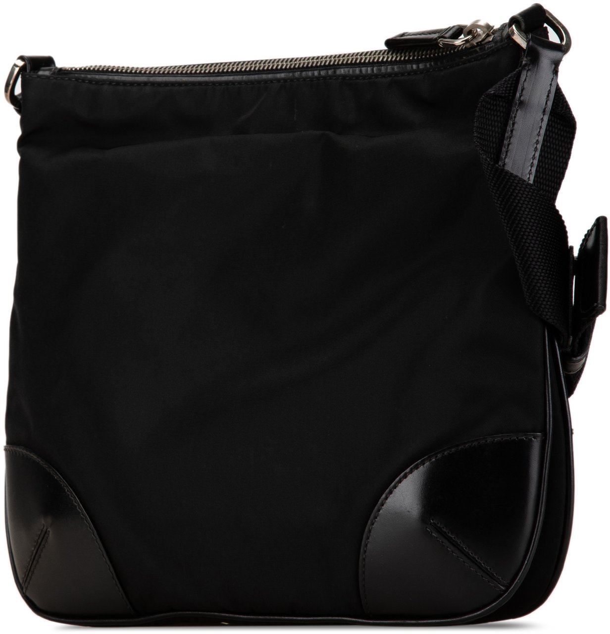 Prada Saffiano Trimmed Tessuto Crossbody Zwart