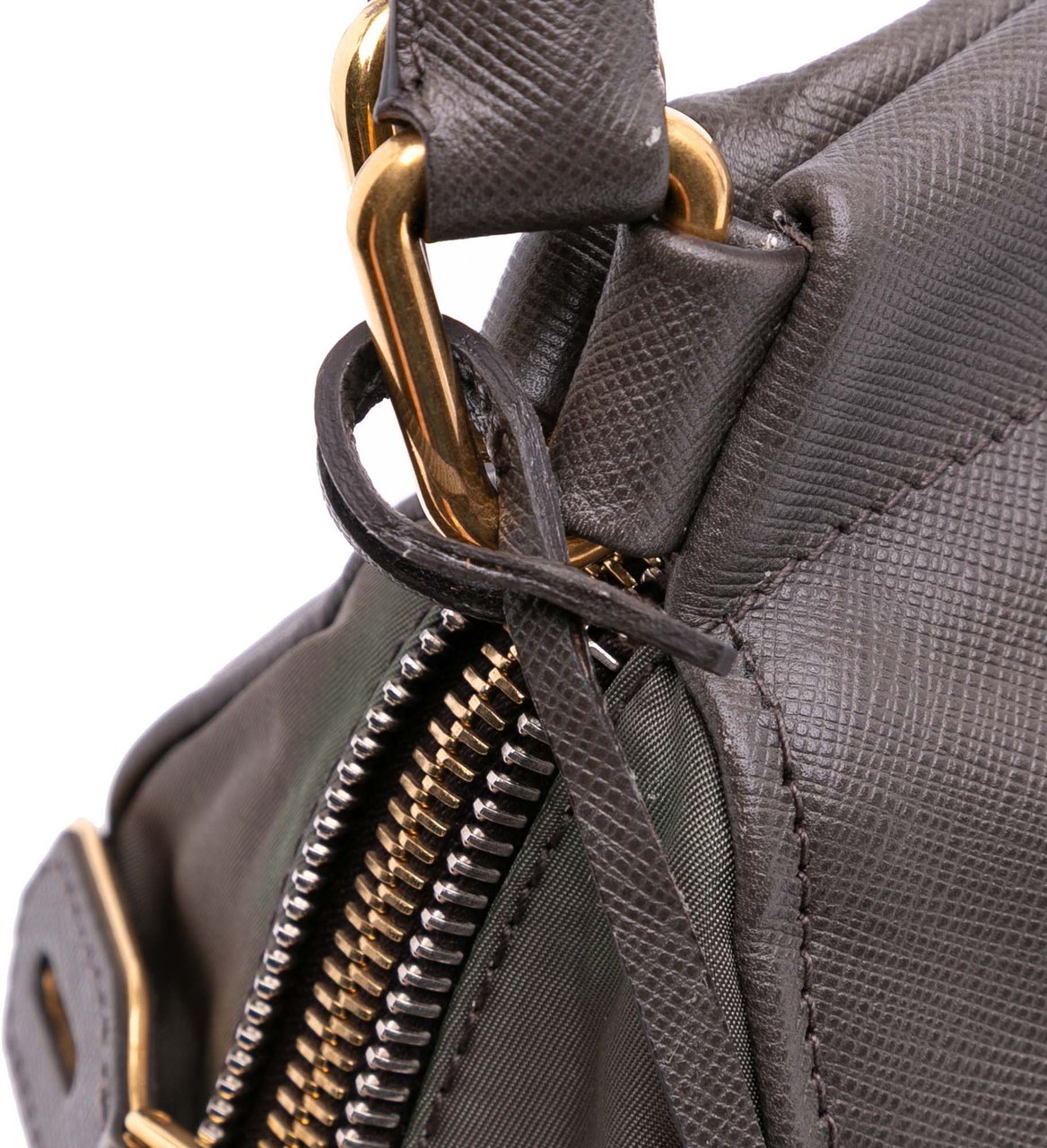 Prada Saffiano Frame Handbag Grijs