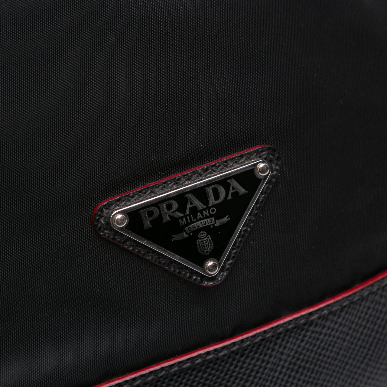 Prada Saffiano Trimmed Tessuto Bucket Bag Zwart