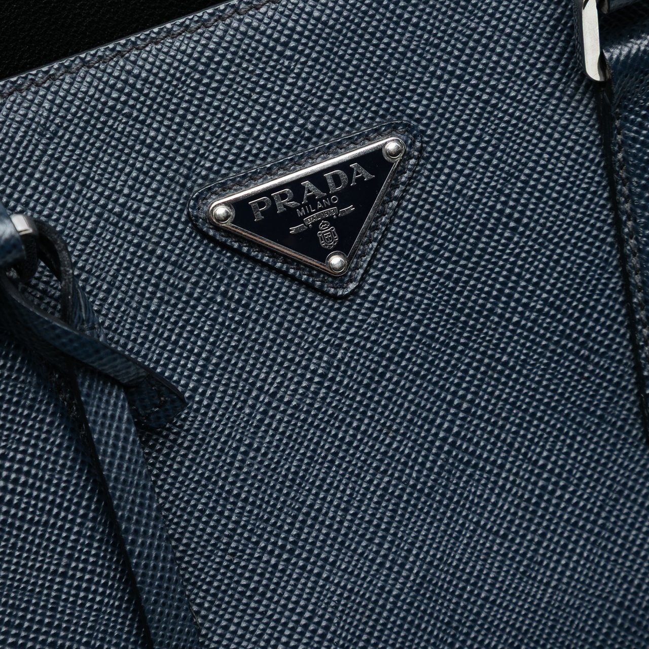 Prada Saffiano North South Tote Blauw