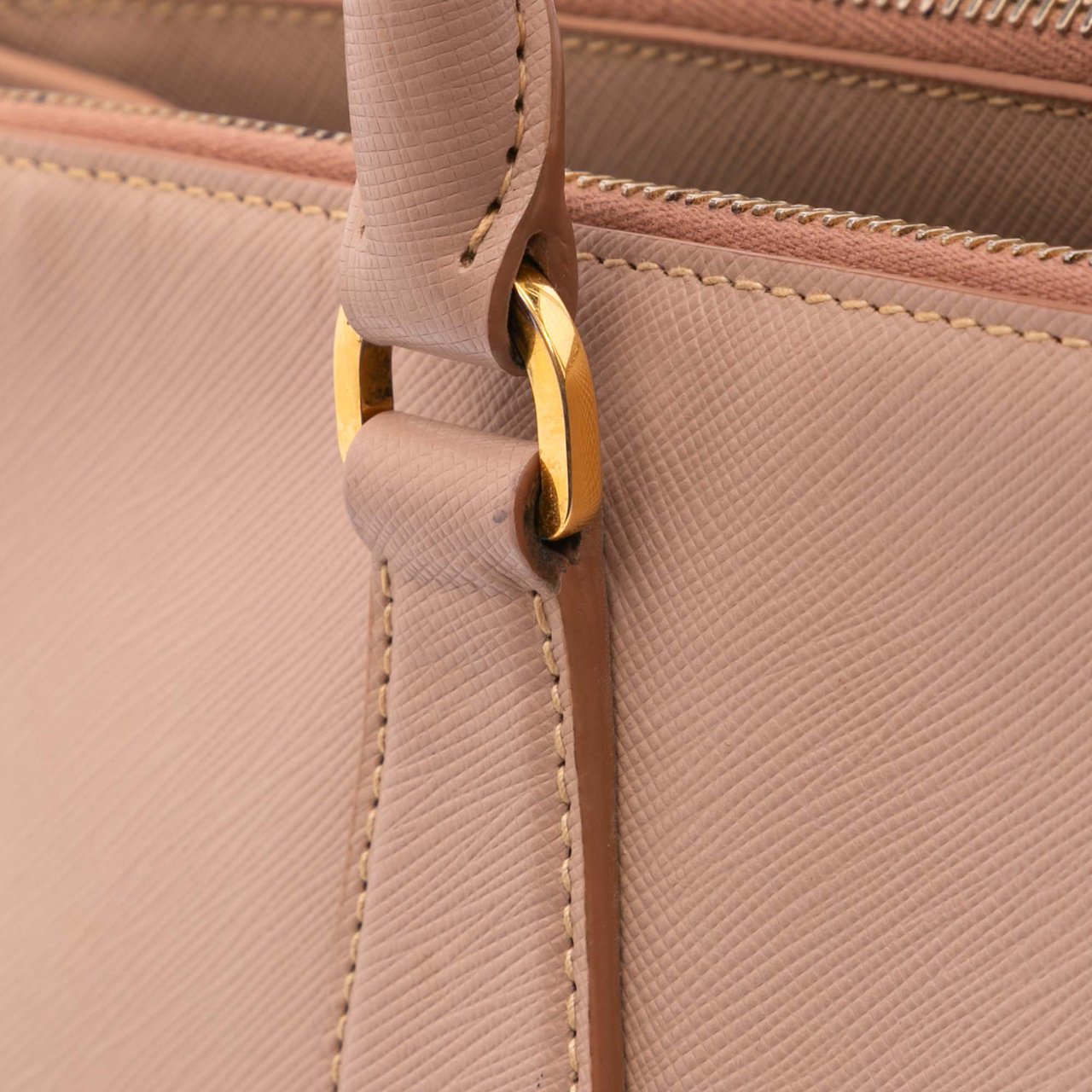 Prada Large Saffiano Lux Galleria Double Zip Satchel Roze