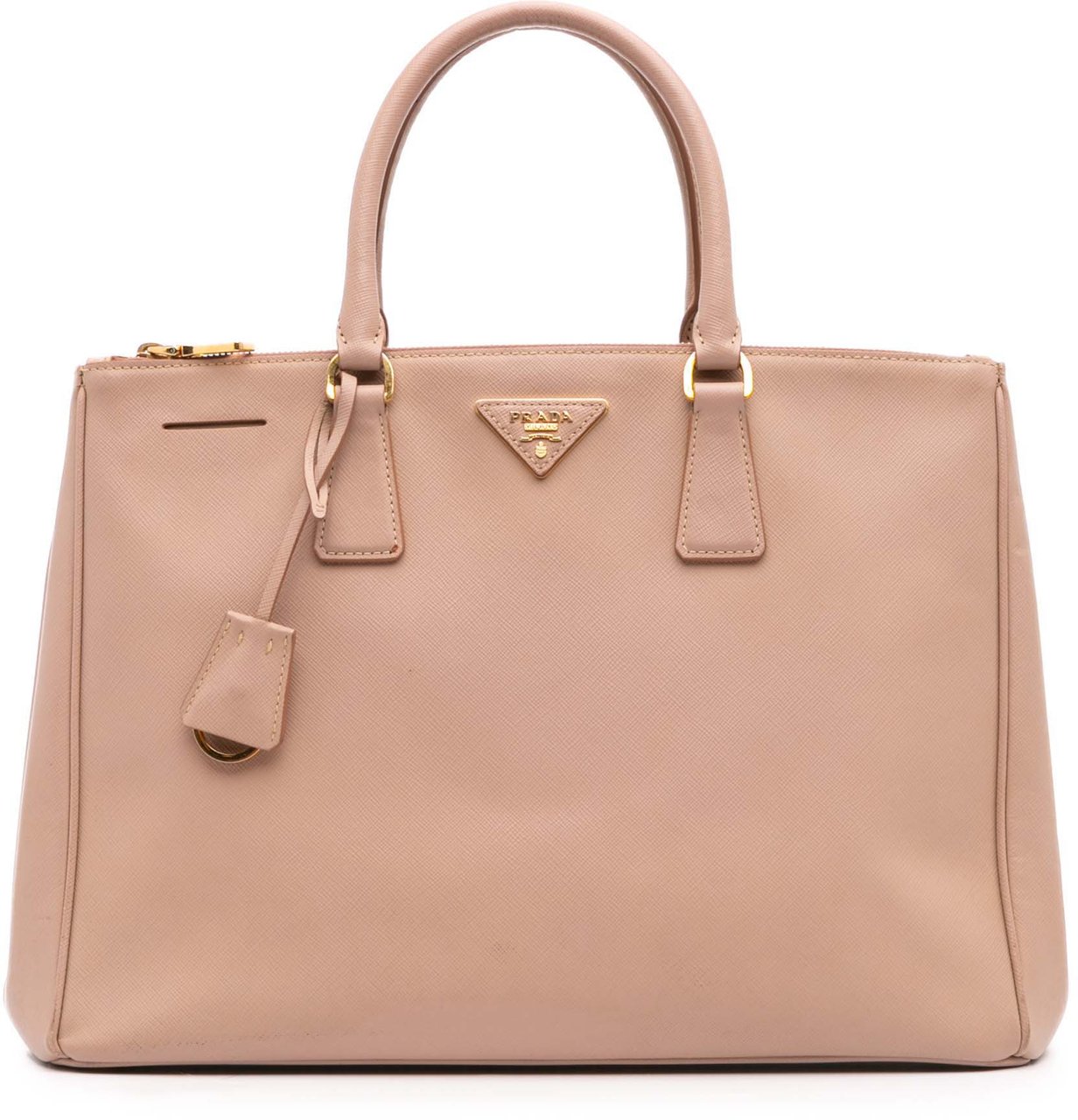 Prada Large Saffiano Lux Galleria Double Zip Satchel Roze