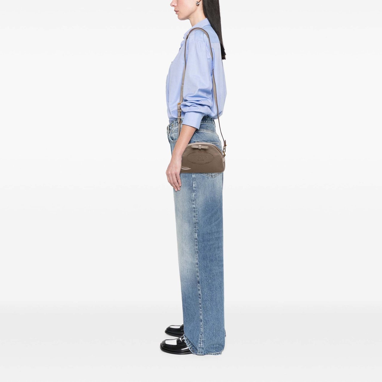 Prada Canvas Canapa Logo Crossbody Bruin