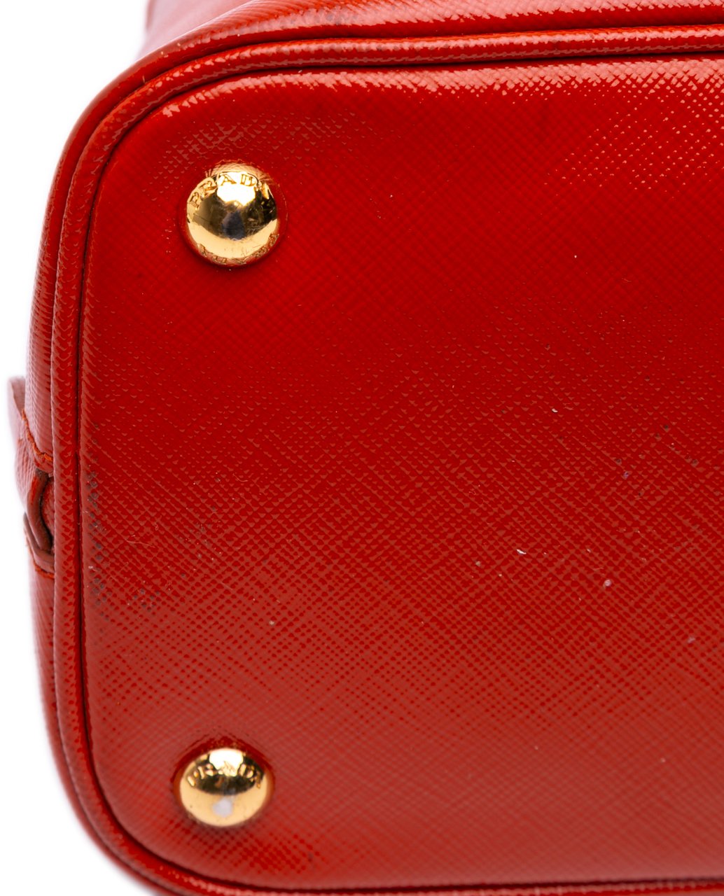 Prada Medium Saffiano Vernice Promenade Satchel Oranje