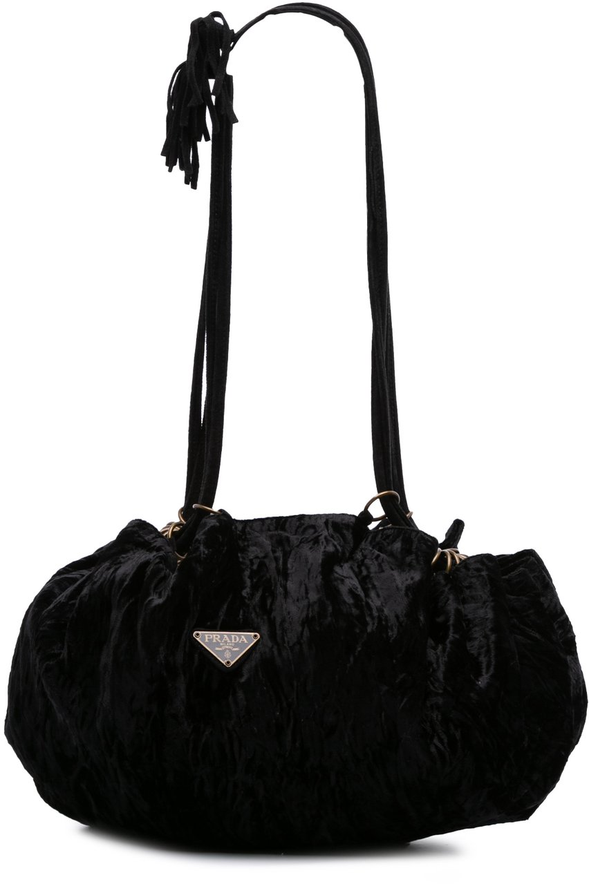 Prada Velvet Shoulder Bag Zwart