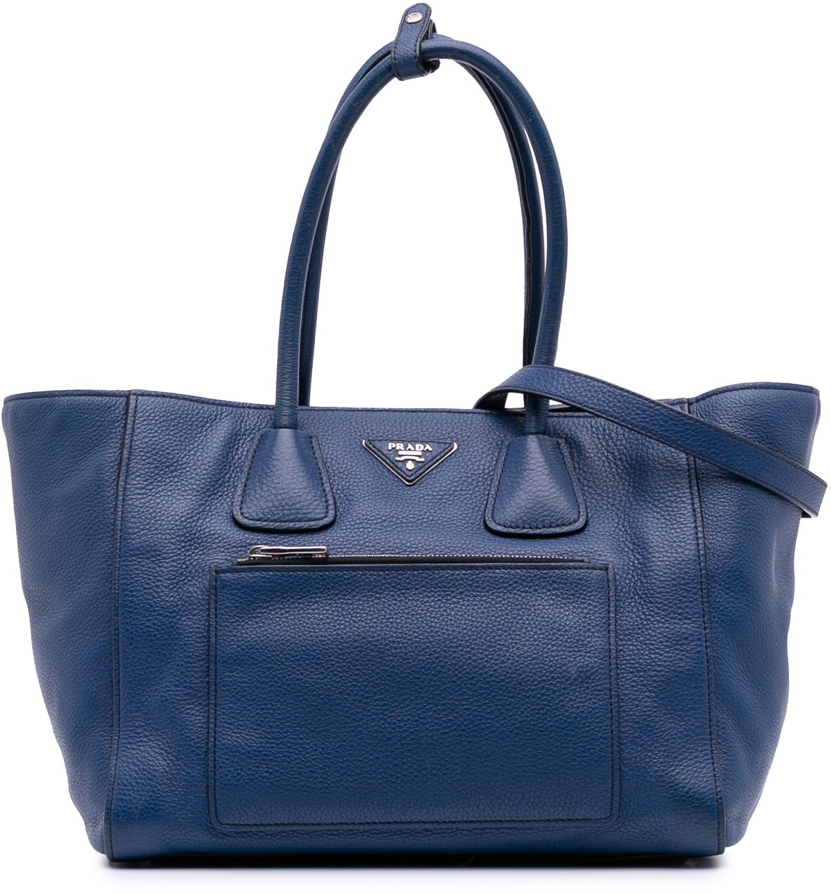 Prada Vitello Phenix Shopping Tote Blauw