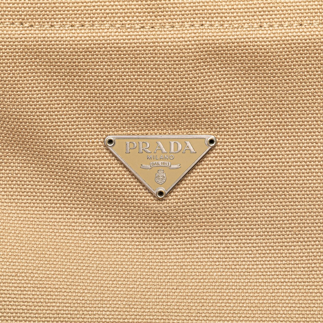 Prada Cinghiale Trimmed Canapa Tote Bruin