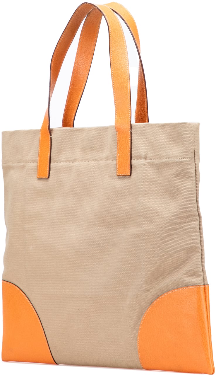 Prada Cinghiale Trimmed Canapa Tote Bruin