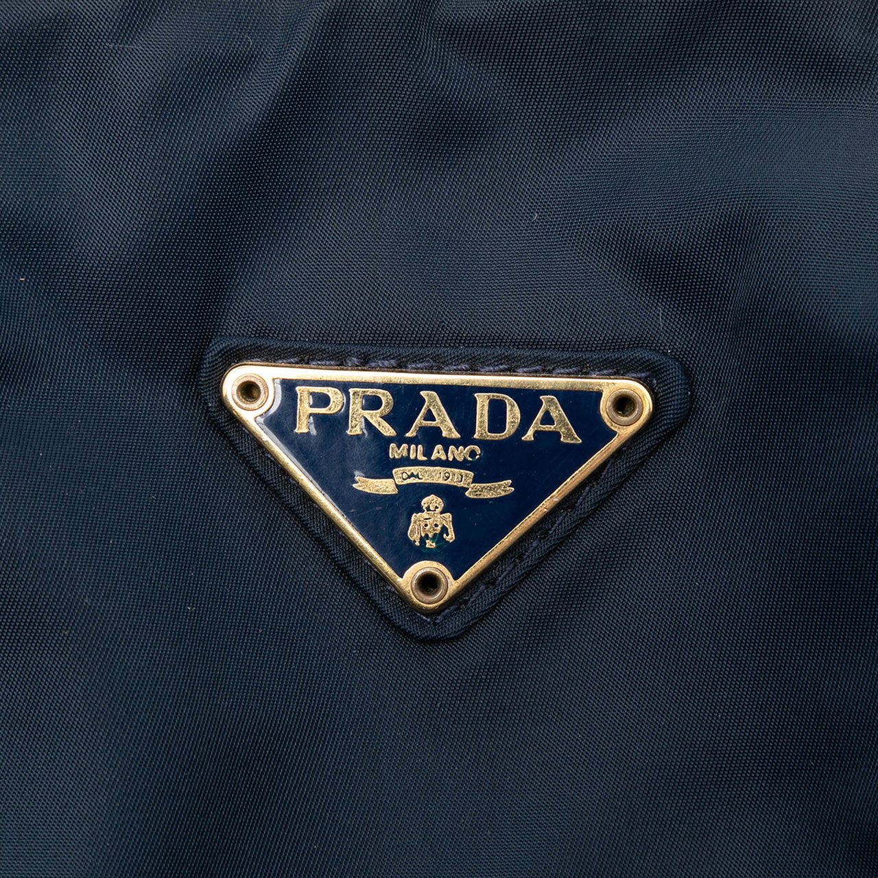 Prada Tessuto Metal Handle Bag Blauw