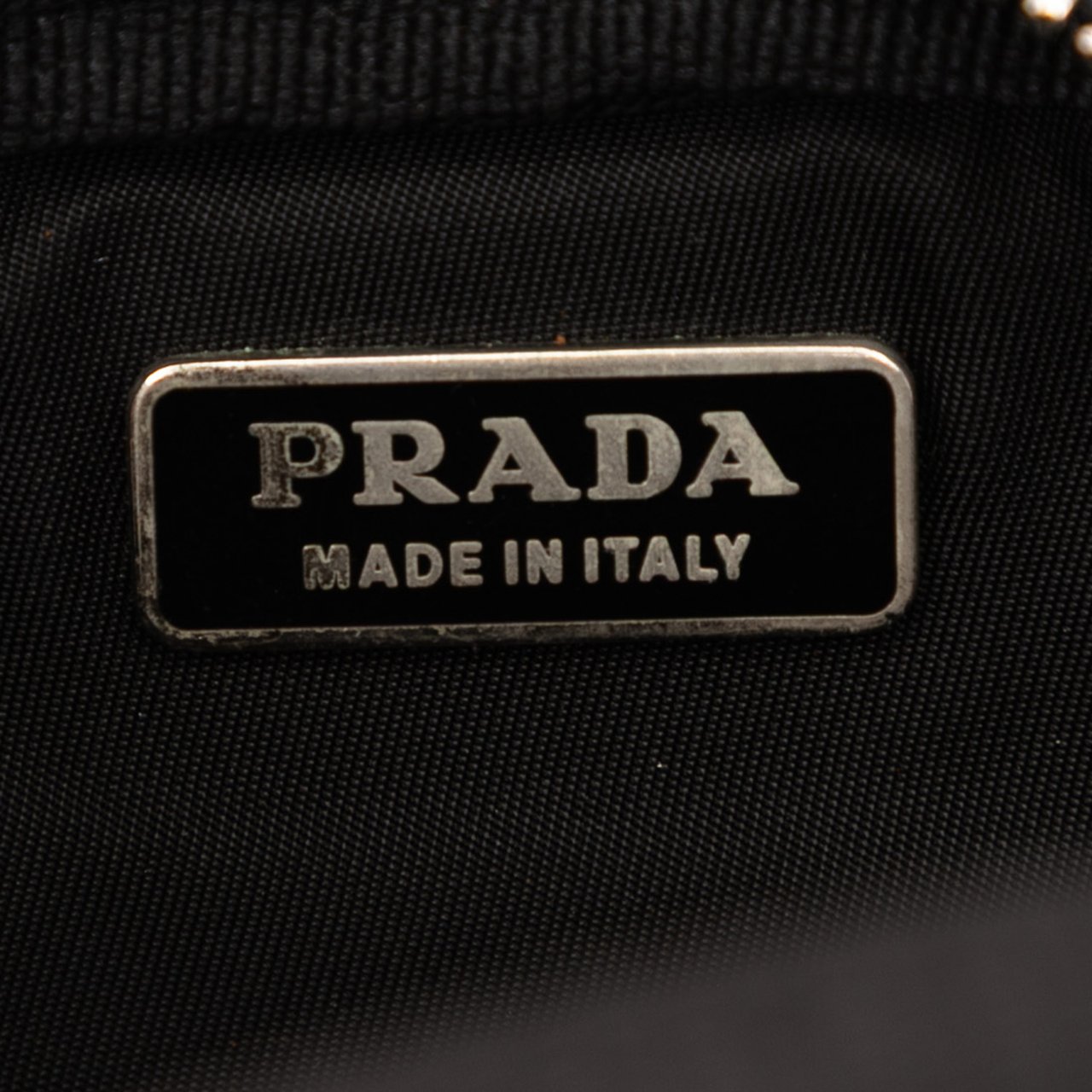 Prada Mini Tessuto Double Zip Handbag Zwart