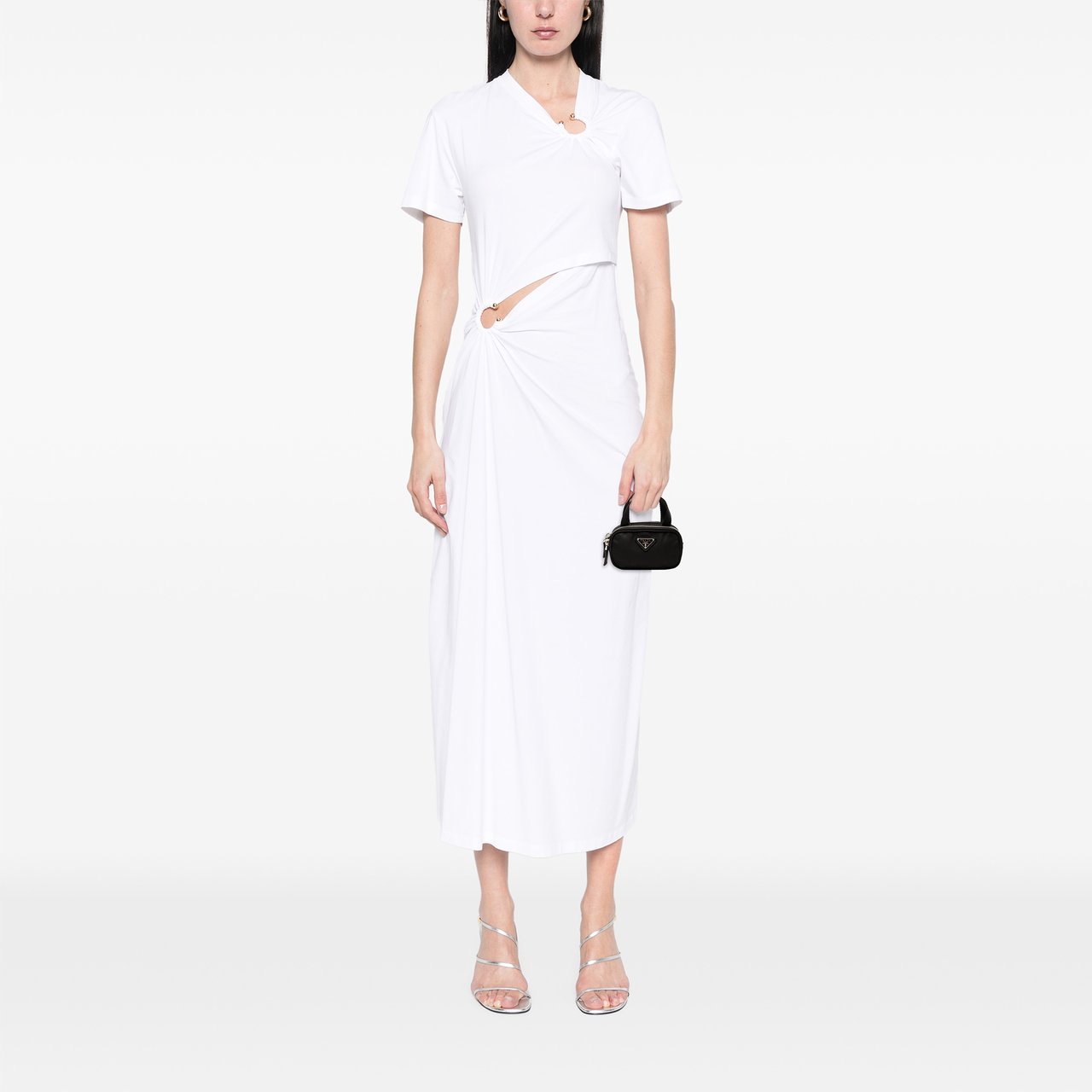 Prada Mini Tessuto Double Zip Handbag Zwart