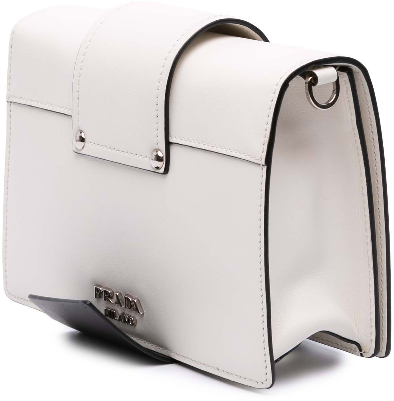 Prada City Calf Plex Ribbon Bag Wit