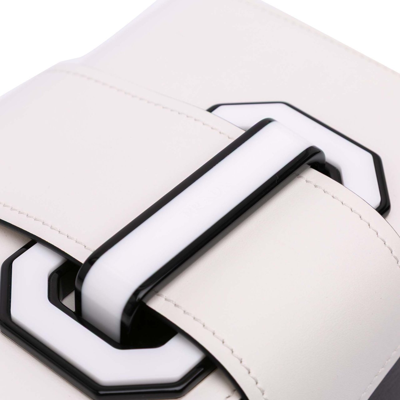 Prada City Calf Plex Ribbon Bag Wit
