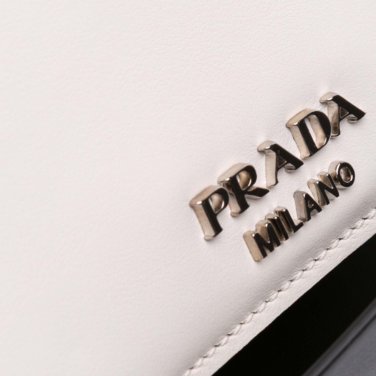 Prada City Calf Plex Ribbon Bag Wit