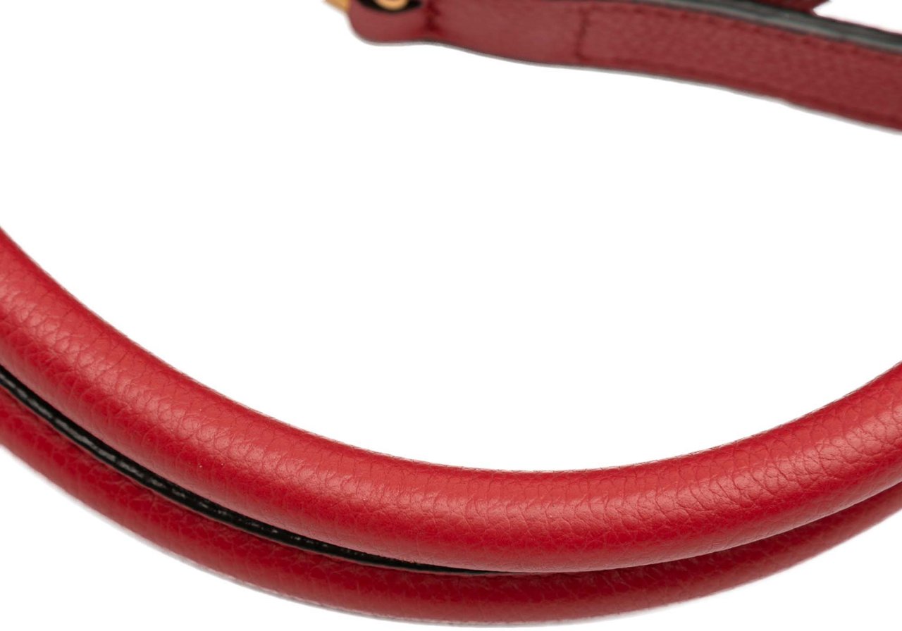 Prada Vitello Daino Open Convertible Tote Rood