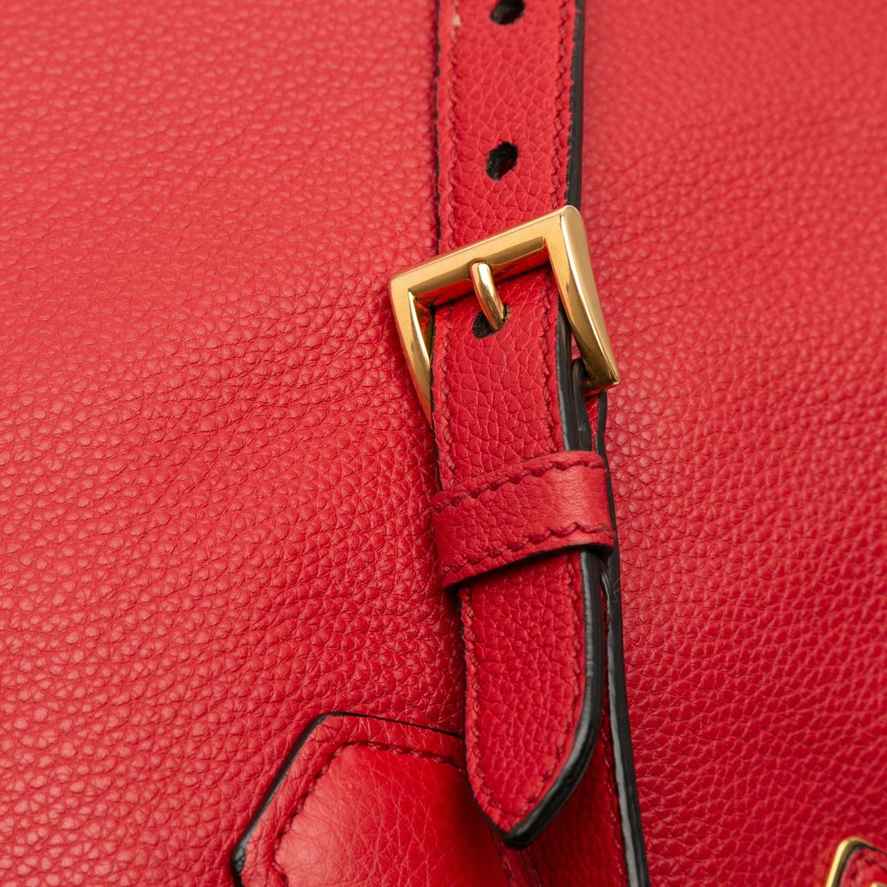 Prada Vitello Daino Open Convertible Tote Rood