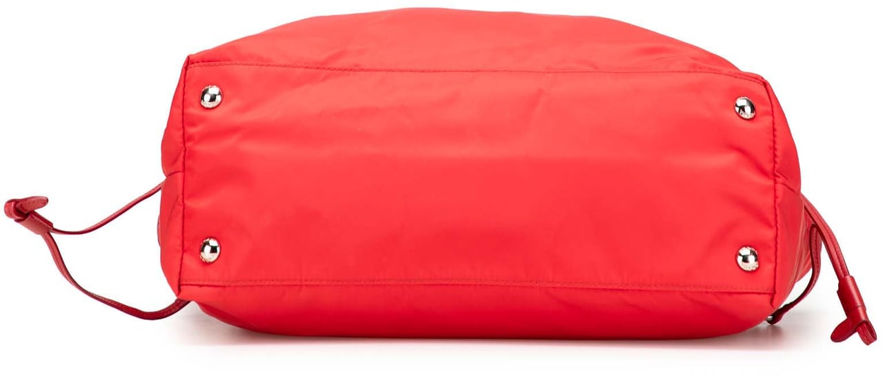 Prada Saffiano Trimmed Tessuto Open Convertible Tote Rood