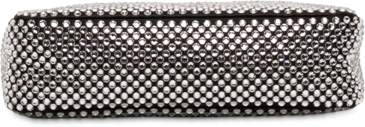 Prada Mini Satin Crystal Re Edition 2000 Shoulder Bag Zwart