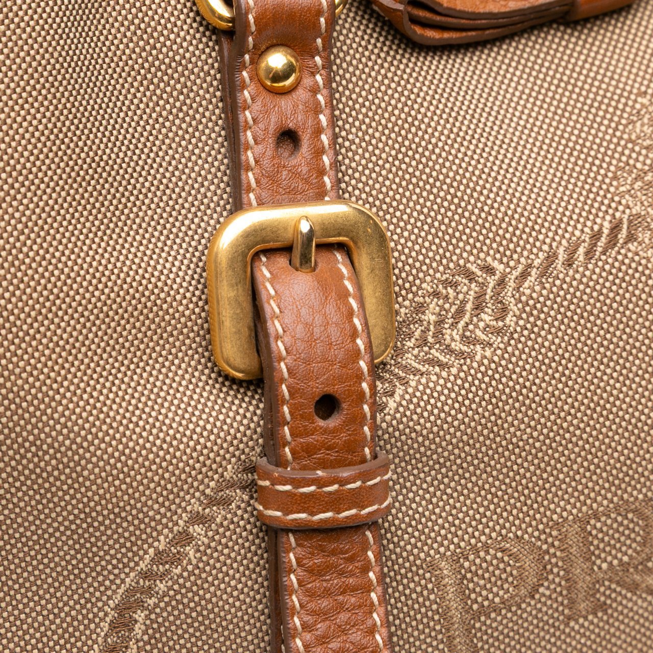 Prada Canvas Canapa Logo Bow Satchel Bruin