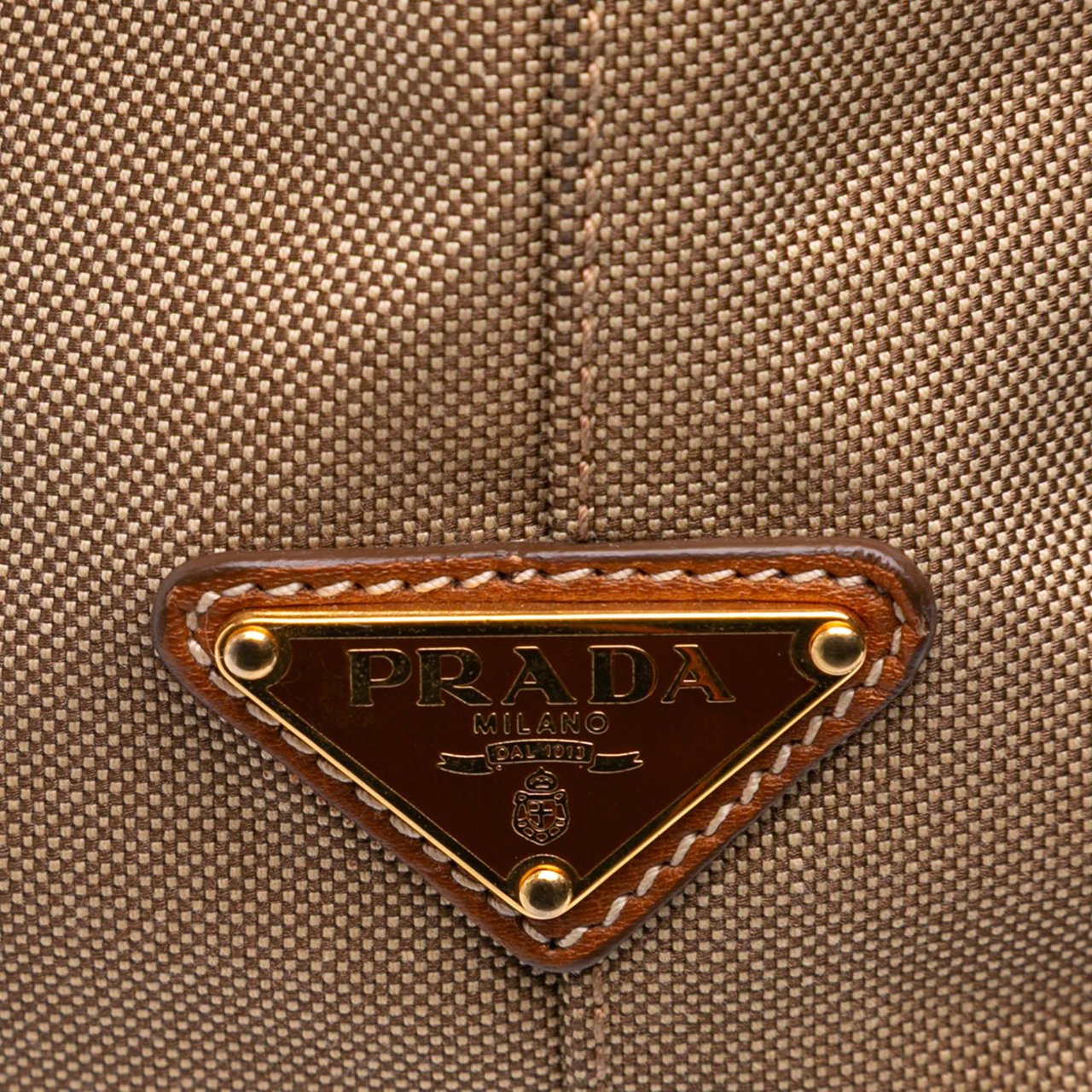 Prada Canvas Canapa Logo Bow Satchel Bruin