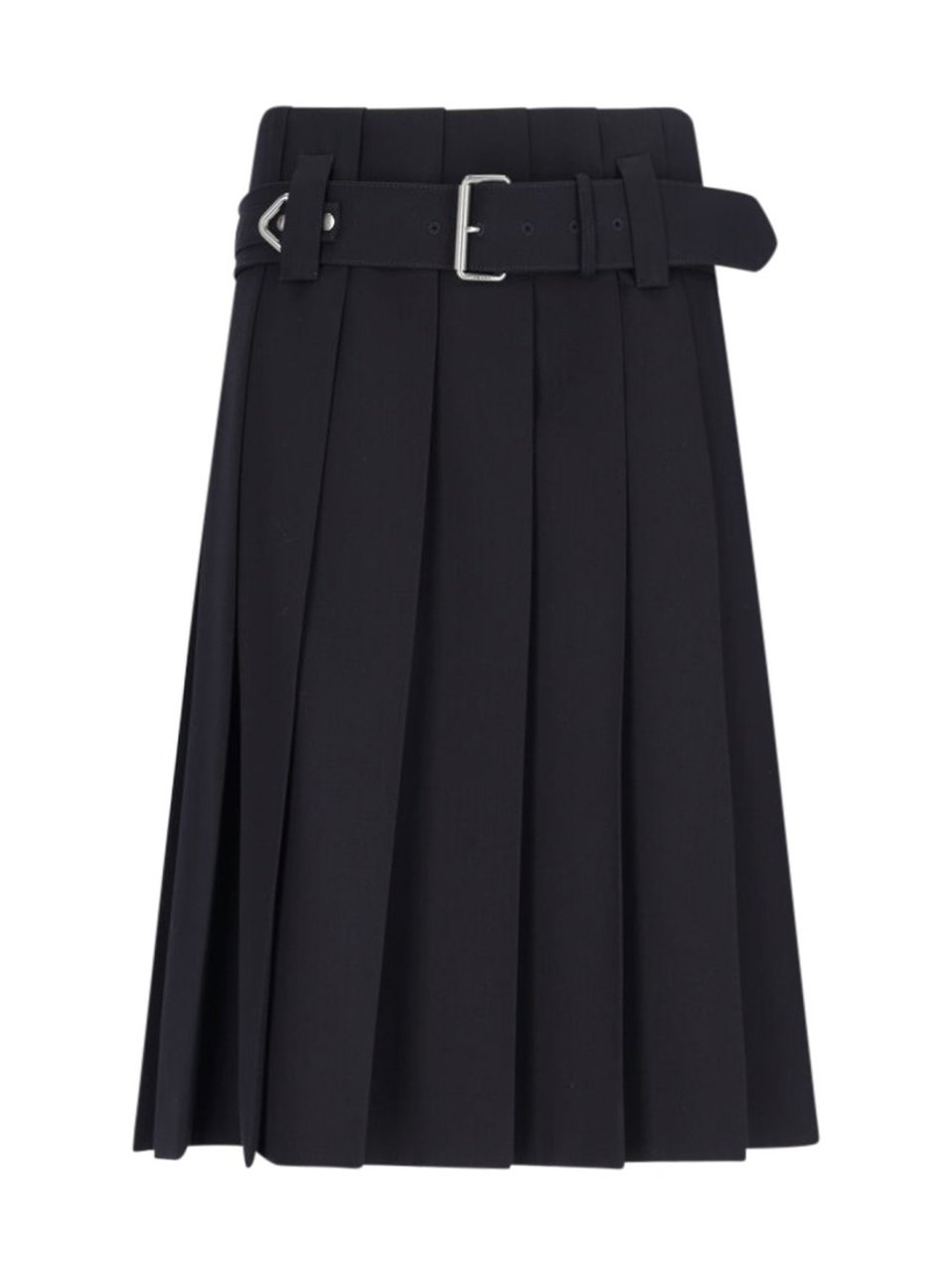 Prada Logo Midi Skirt – Navy Zwart