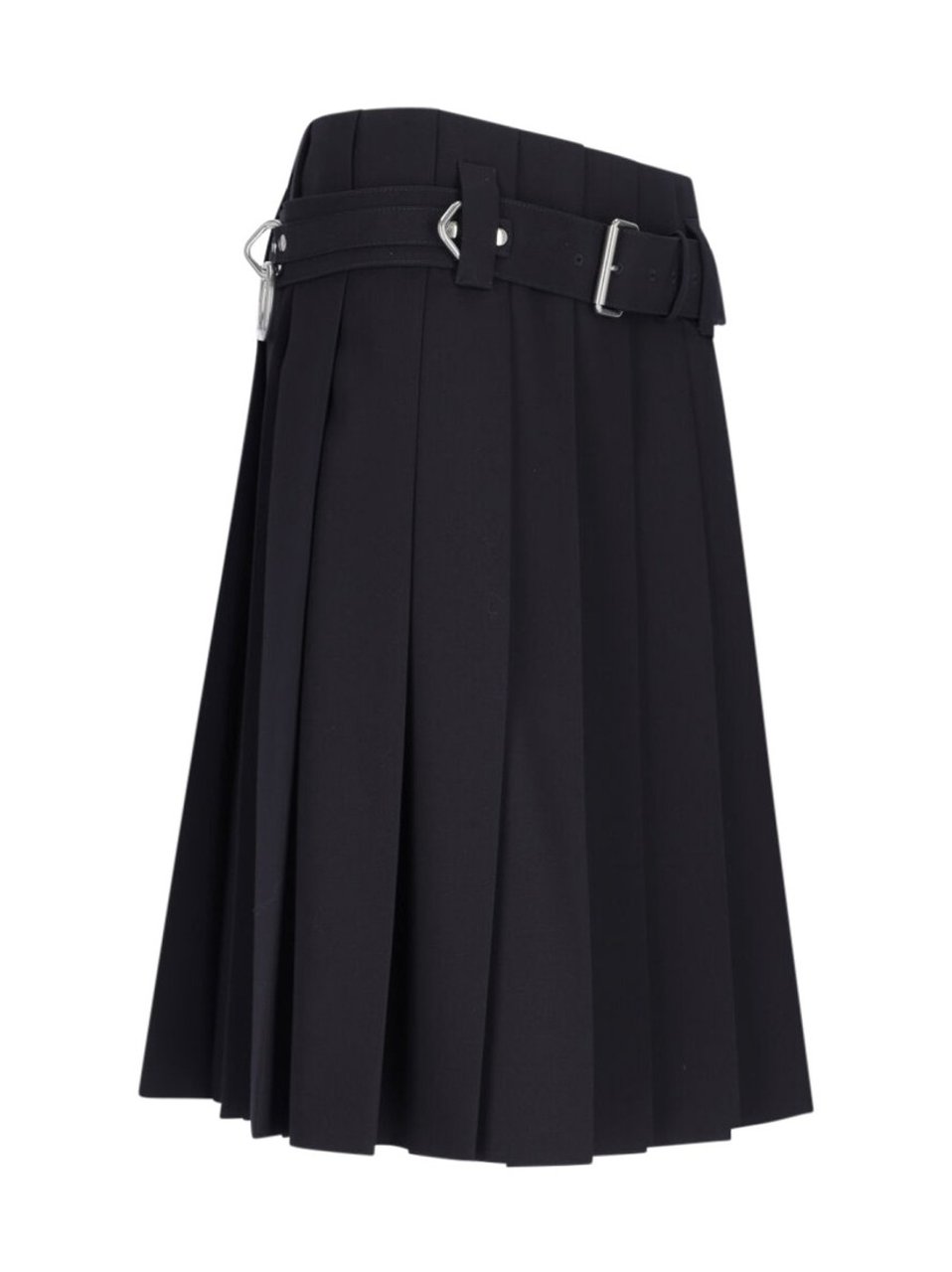 Prada Logo Midi Skirt – Navy Zwart