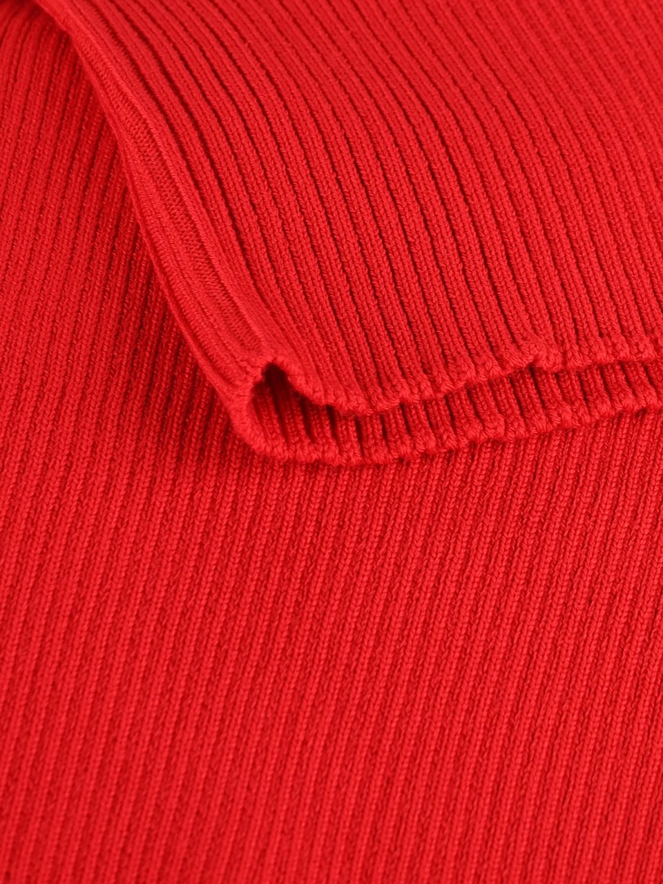 Prada Fitted Ribbed Top With Round Neckline And Subtle Branding Rood