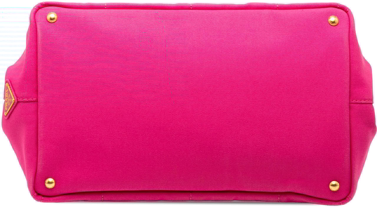 Prada Large Canvas Canapa Logo Satchel Roze