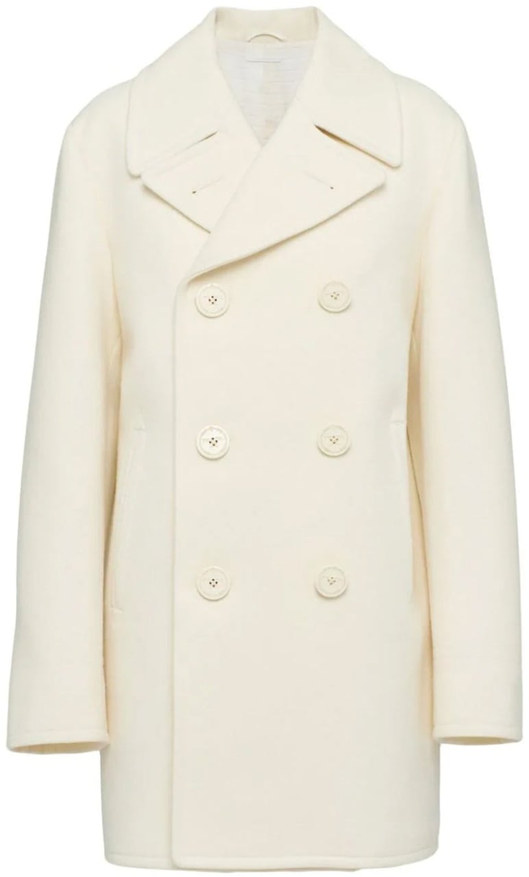 Prada Double-Breasted Wool Coat Wit