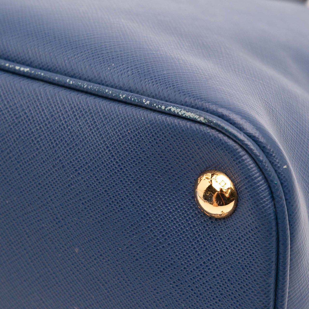 Prada Medium Saffiano Lux Promenade Satchel Blauw