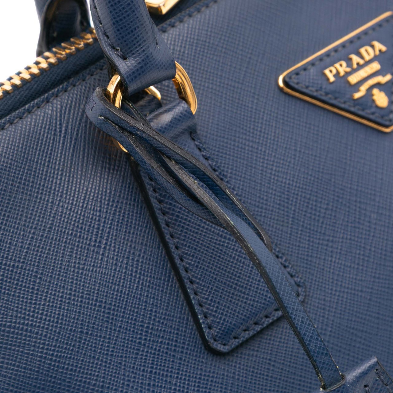 Prada Medium Saffiano Lux Promenade Satchel Blauw