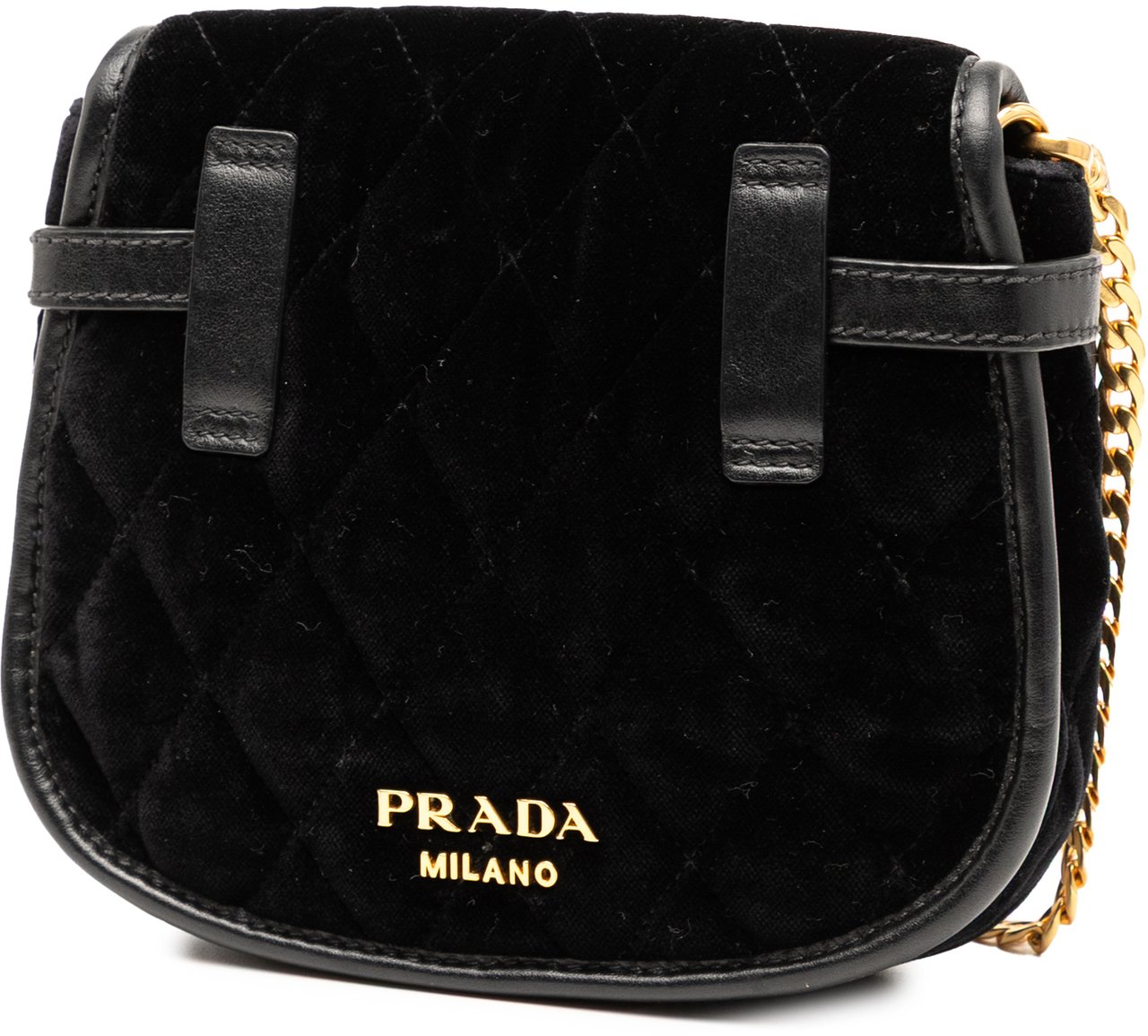 Prada Impuntu Velluto Corsaire Crossbody Zwart