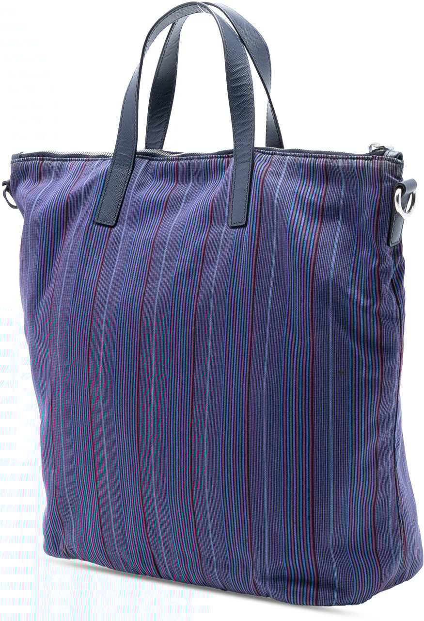 Prada Tessuto Stampato Satchel Blauw