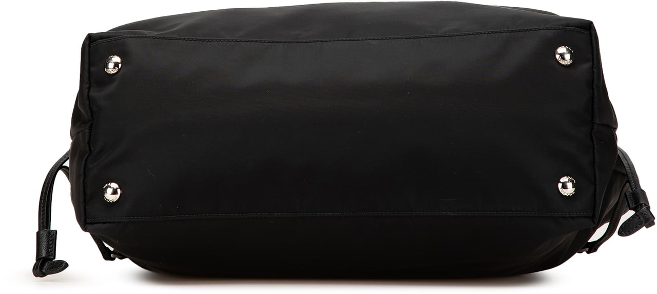 Prada Tessuto Saffiano Trimmed Open Convertible Tote Zwart