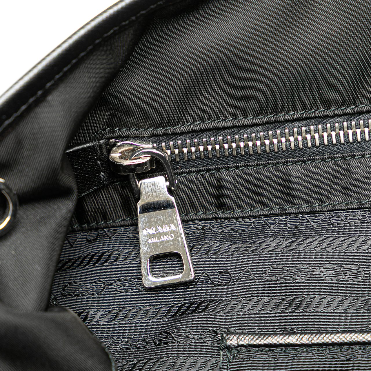 Prada Tessuto Saffiano Trimmed Open Convertible Tote Zwart