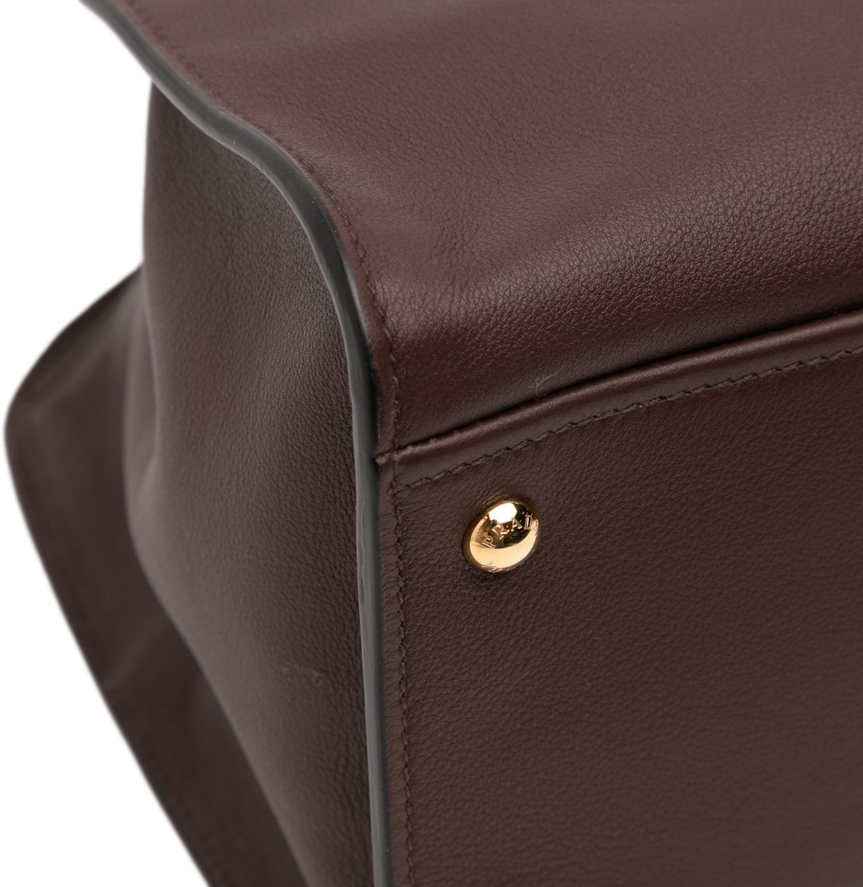 Prada Large Leather Tote Bruin