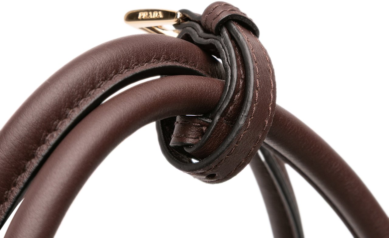 Prada Large Leather Tote Bruin