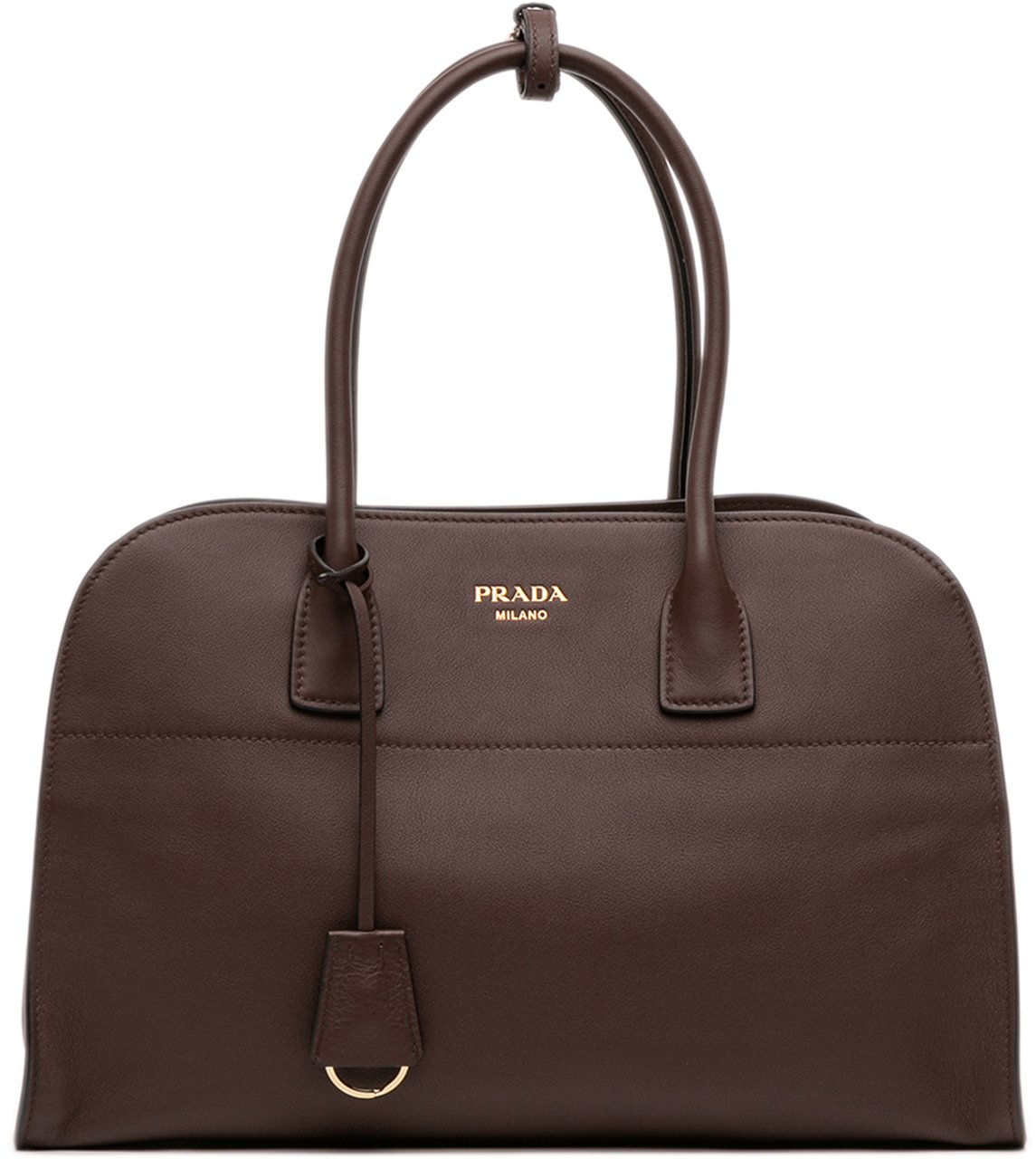 Prada Large Leather Tote Bruin
