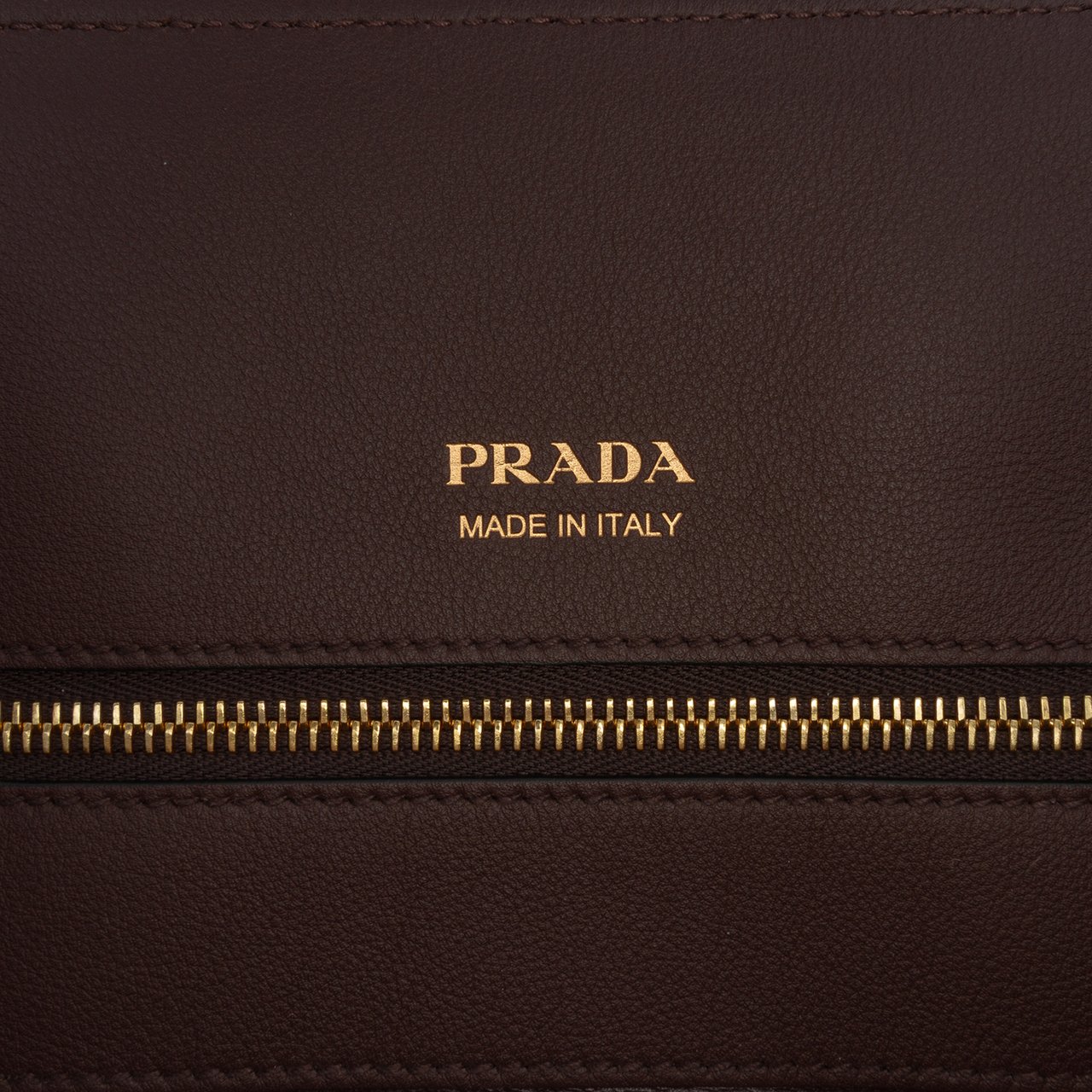 Prada Large Leather Tote Bruin
