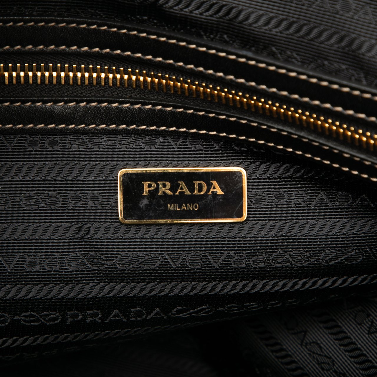 Prada Canvas Canapa Logo Tote Bruin